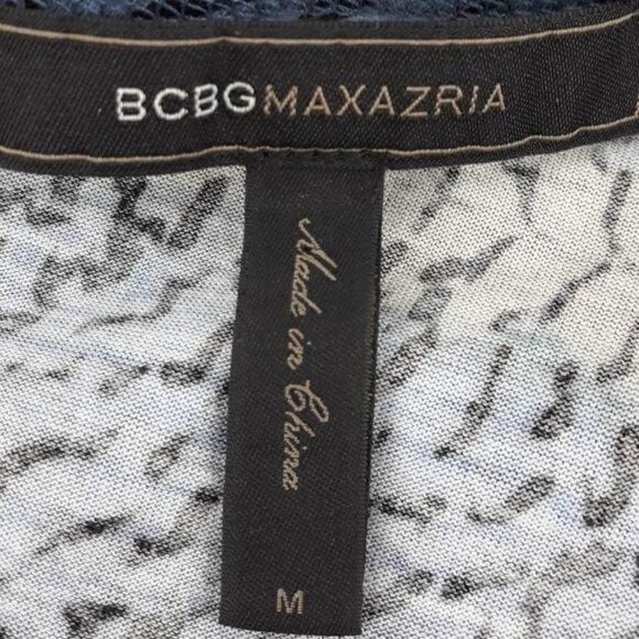 BCBGMaxAzria Casual Jersey Knit Mini Ruched Asymmetrical Hem Dress Striped Sz M - Picture 3 of 8